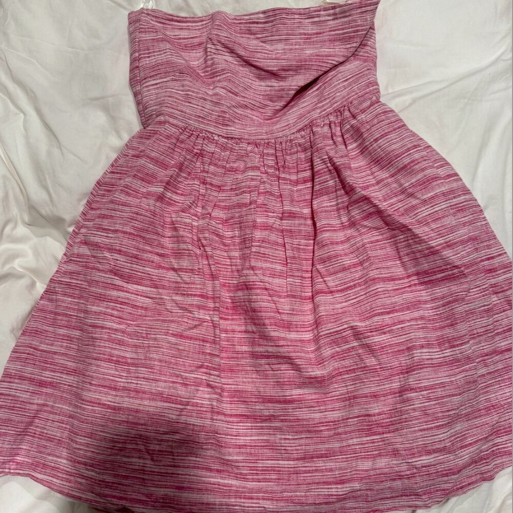 Banana Republic Petite Strapless Pink Fit & Flare Cocktail Dress Size 6P